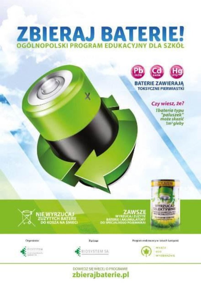 Baterie są toksyczne, dlatego zbieraj baterie.