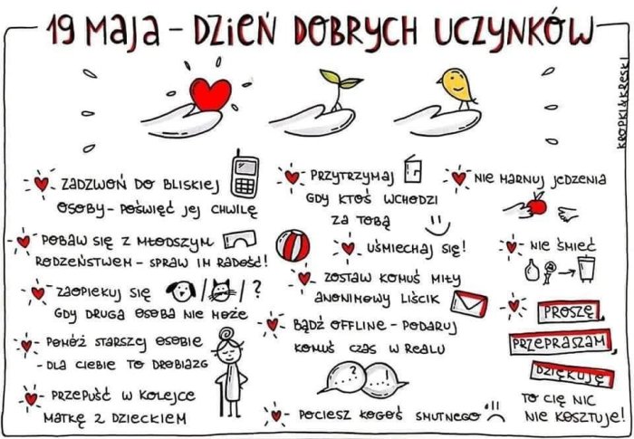 19 maja dzień dobrych uczynków.