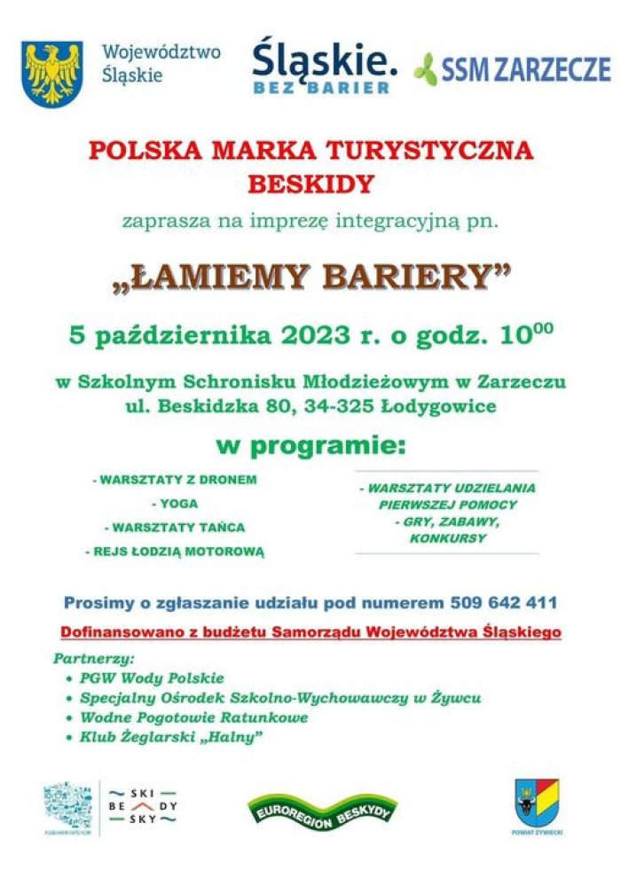 Polska marka turystyczna Beskidy zaprasza na imprze integracyjną pod nazwą Łamiemy bariery.
