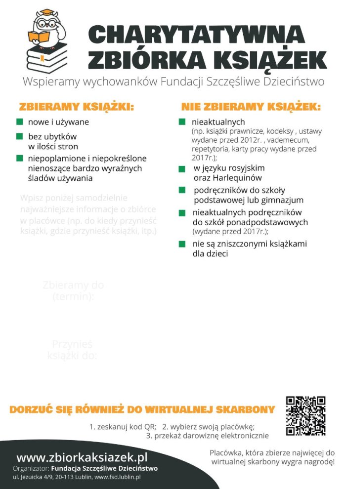 Charytatywna zbiórka książek.