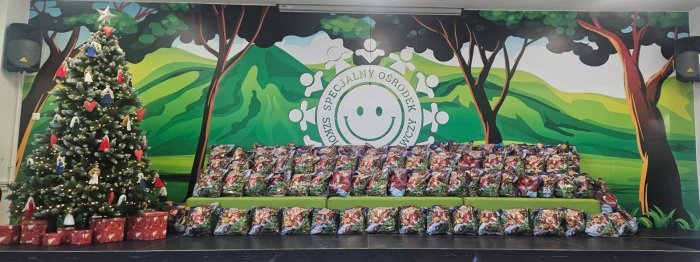 Paczki mikołajkowe dla uczniów.