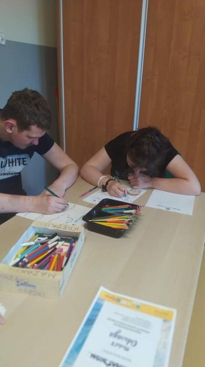 Wychowankowie internatu na zajęciach w ramach Projektu Emocja.