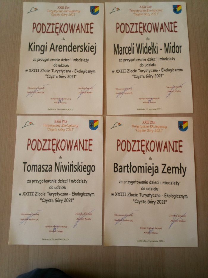 dyplomy z podziękowaniem  za uczestnictwo dla nauczycieli sosw