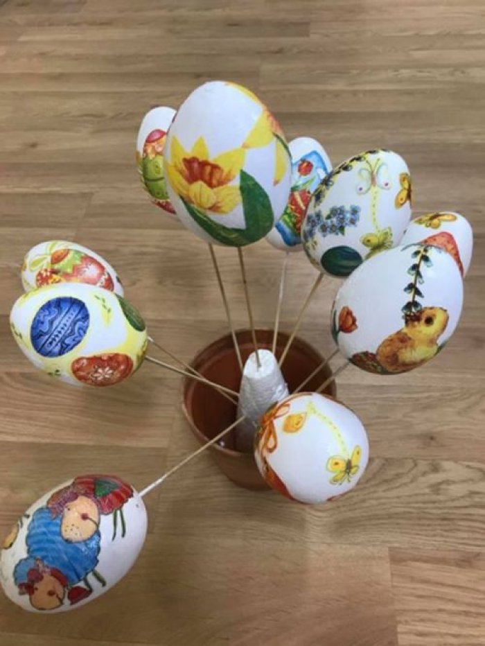 Pisanki wykonane metodą decoupage