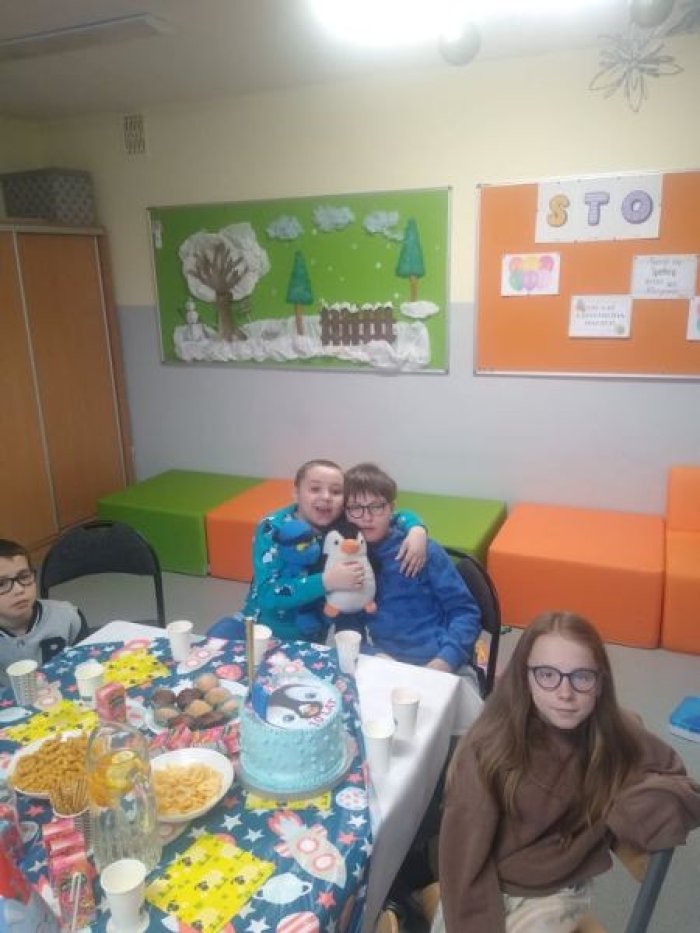 Przyjęcie urodzinowe Kubusia w klasie.