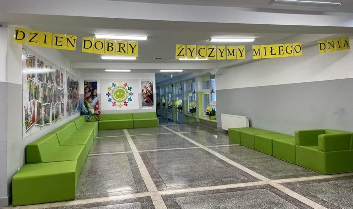 Powitalny napis w naszej szkole.